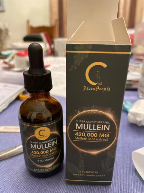 Natural Mullein Leaf Drops (60ml) Herbal Supplement for Lung Cleanse Helps Healthy Respiratory Function & Mucous Membranes