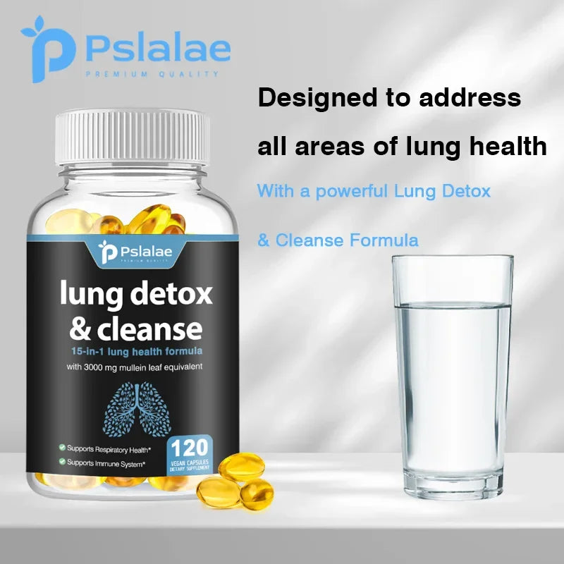 Lung Detox & Cleanse Gel Capsules - Supports Bronchial and Respiratory Health, Promoting Lung Cleansing and Detoxification