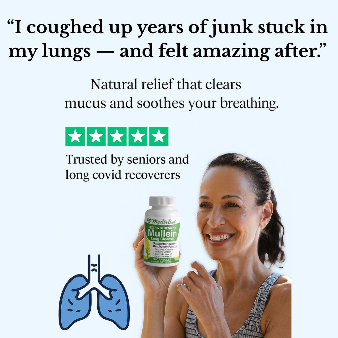 Natural Mullein Leaf Capsules Herbal Supplement for Lung Cleanse Helps Healthy Respiratory Function & Mucous Membranes