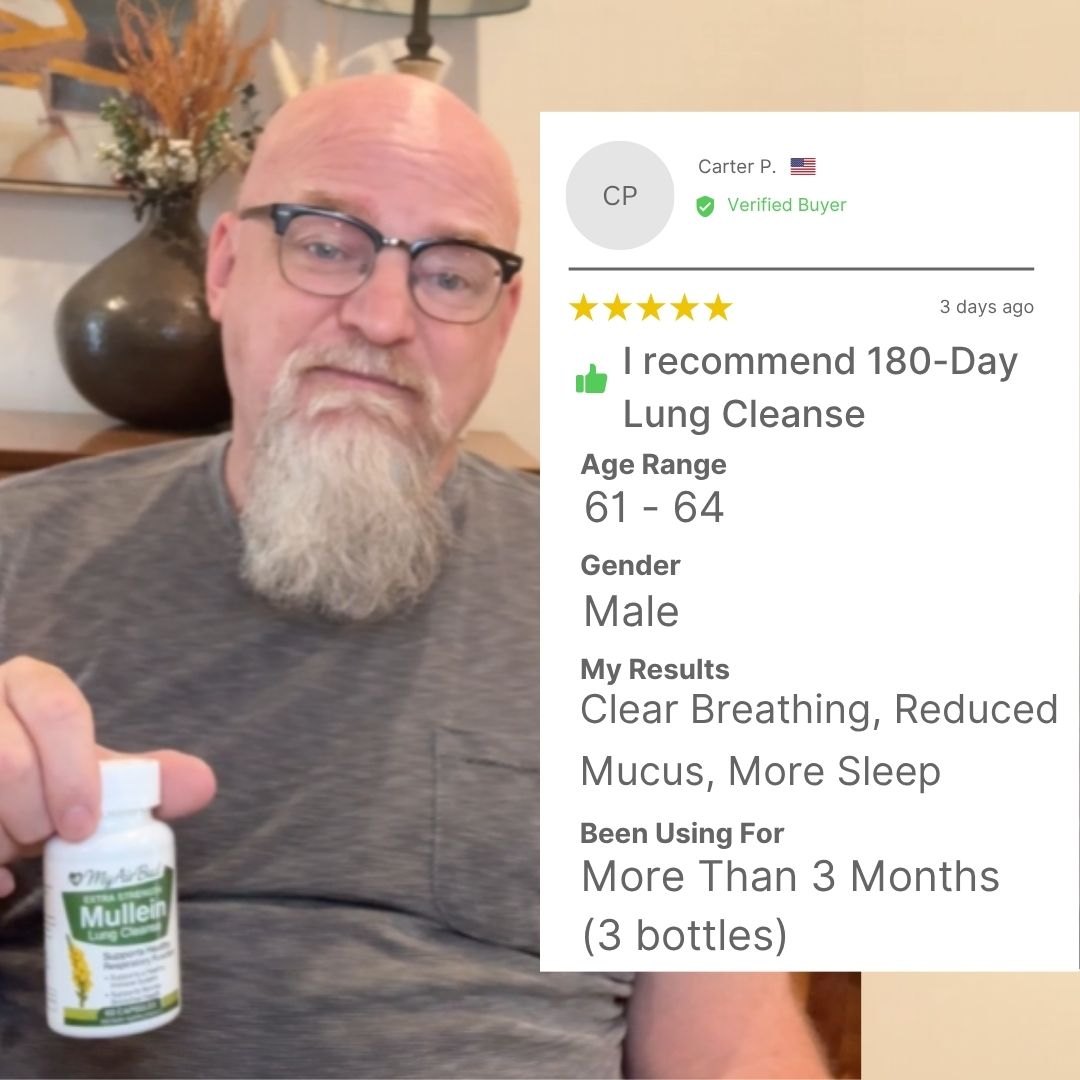 Natural Mullein Leaf Capsules Herbal Supplement for Lung Cleanse Helps Healthy Respiratory Function & Mucous Membranes