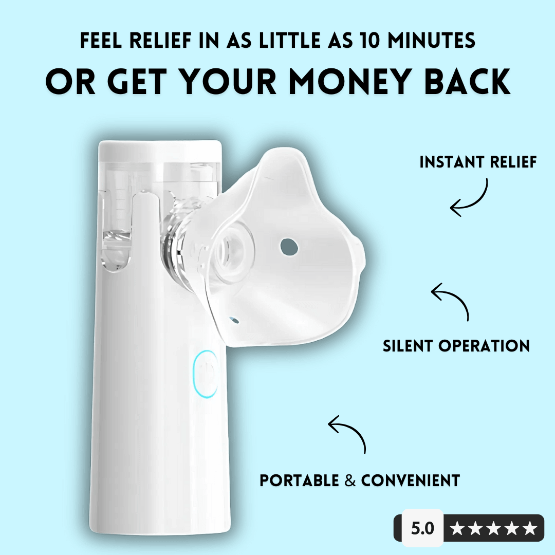 MyAirBud™ Portable Nebulizer - Ideal for Travel or Home Use - Order by Midnight & Get 2 FREE Masks + a Mouthpiece