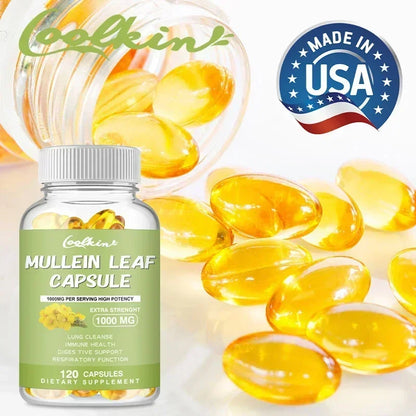 Mullein Gel Capsules - Supports Healthy Respiratory Function and Mucous Membranes and Promotes Lung Cleansing