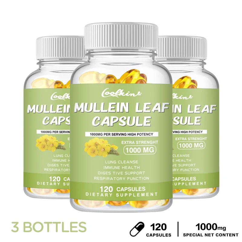 Mullein Gel Capsules - Supports Healthy Respiratory Function and Mucous Membranes and Promotes Lung Cleansing