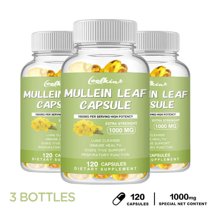 Mullein Gel Capsules - Supports Healthy Respiratory Function and Mucous Membranes and Promotes Lung Cleansing
