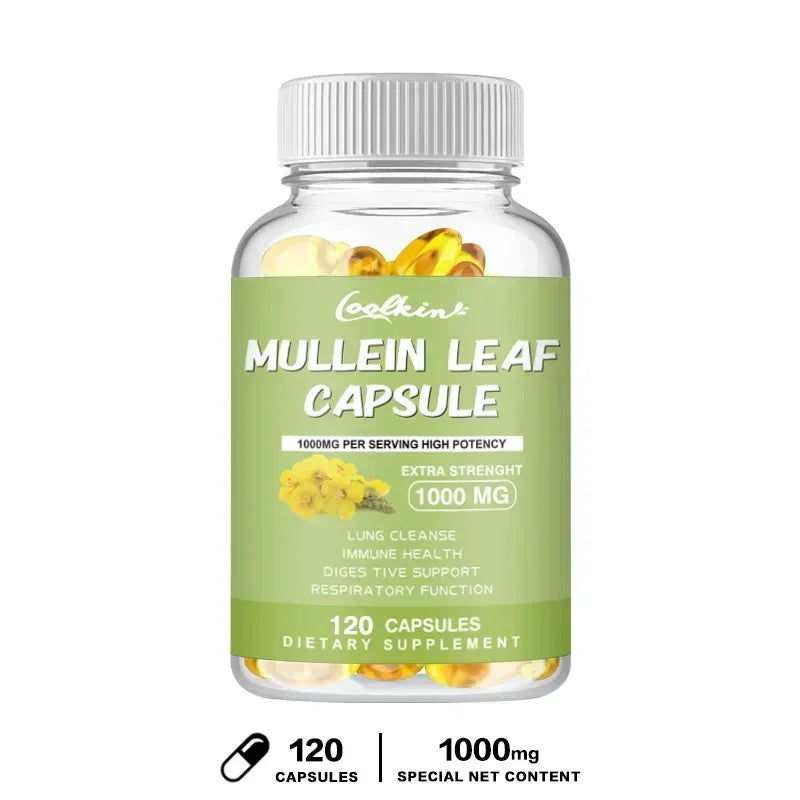 Mullein Gel Capsules - Supports Healthy Respiratory Function and Mucous Membranes and Promotes Lung Cleansing