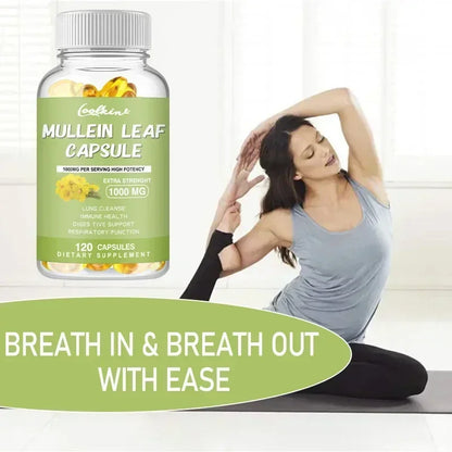Mullein Gel Capsules - Supports Healthy Respiratory Function and Mucous Membranes and Promotes Lung Cleansing
