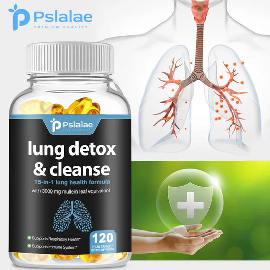 Lung Detox & Cleanse Gel Capsules - Supports Bronchial and Respiratory Health, Promoting Lung Cleansing and Detoxification