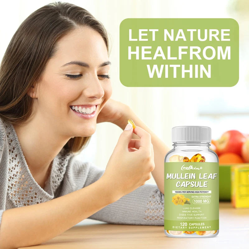 Mullein Gel Capsules - Supports Healthy Respiratory Function and Mucous Membranes and Promotes Lung Cleansing