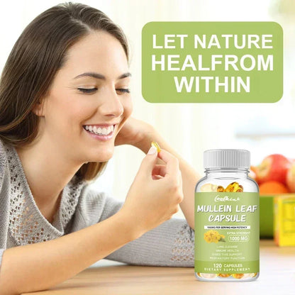 Mullein Gel Capsules - Supports Healthy Respiratory Function and Mucous Membranes and Promotes Lung Cleansing