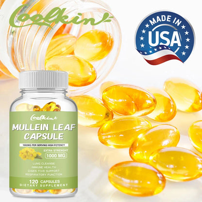 Mullein Gel Capsules - Supports Healthy Respiratory Function and Mucous Membranes and Promotes Lung Cleansing