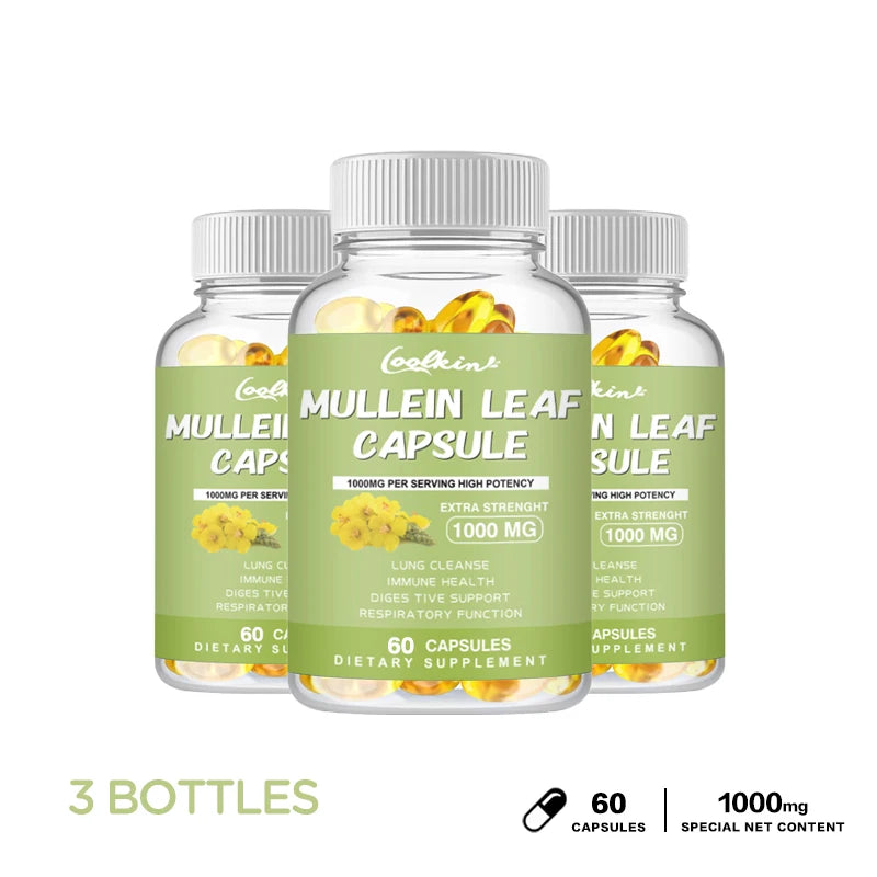 Mullein Gel Capsules - Supports Healthy Respiratory Function and Mucous Membranes and Promotes Lung Cleansing