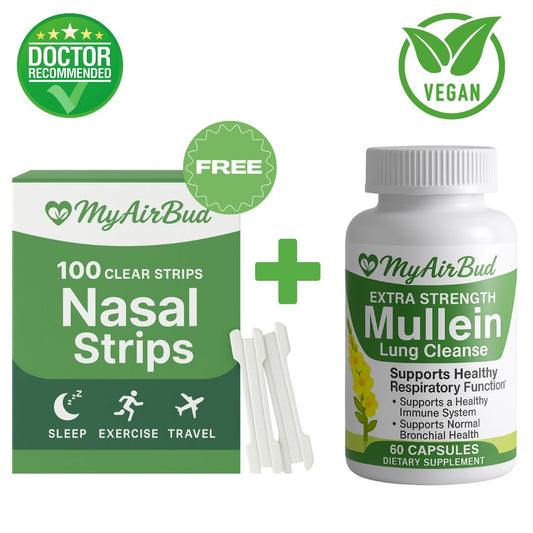 Natural Mullein Leaf Capsules Herbal Supplement for Lung Cleanse Helps Healthy Respiratory Function & Mucous Membranes